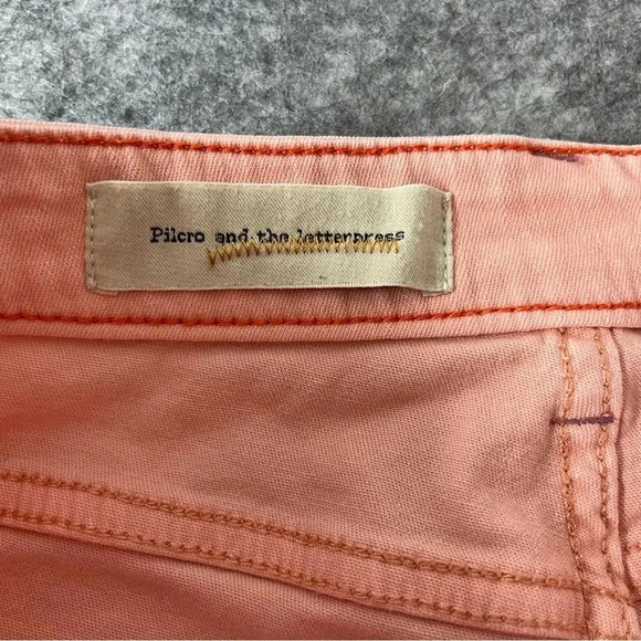 Pilcro and the Letterpress Jeans Womens 27 Anthropologie Stet Peach Cropped - Picture 8 of 14